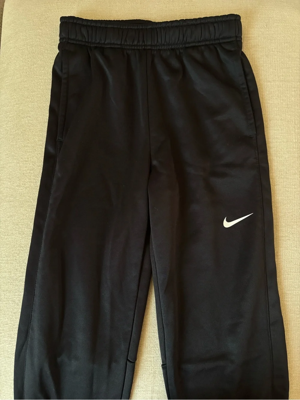 Nike Kids Black Joggers with White Swoosh